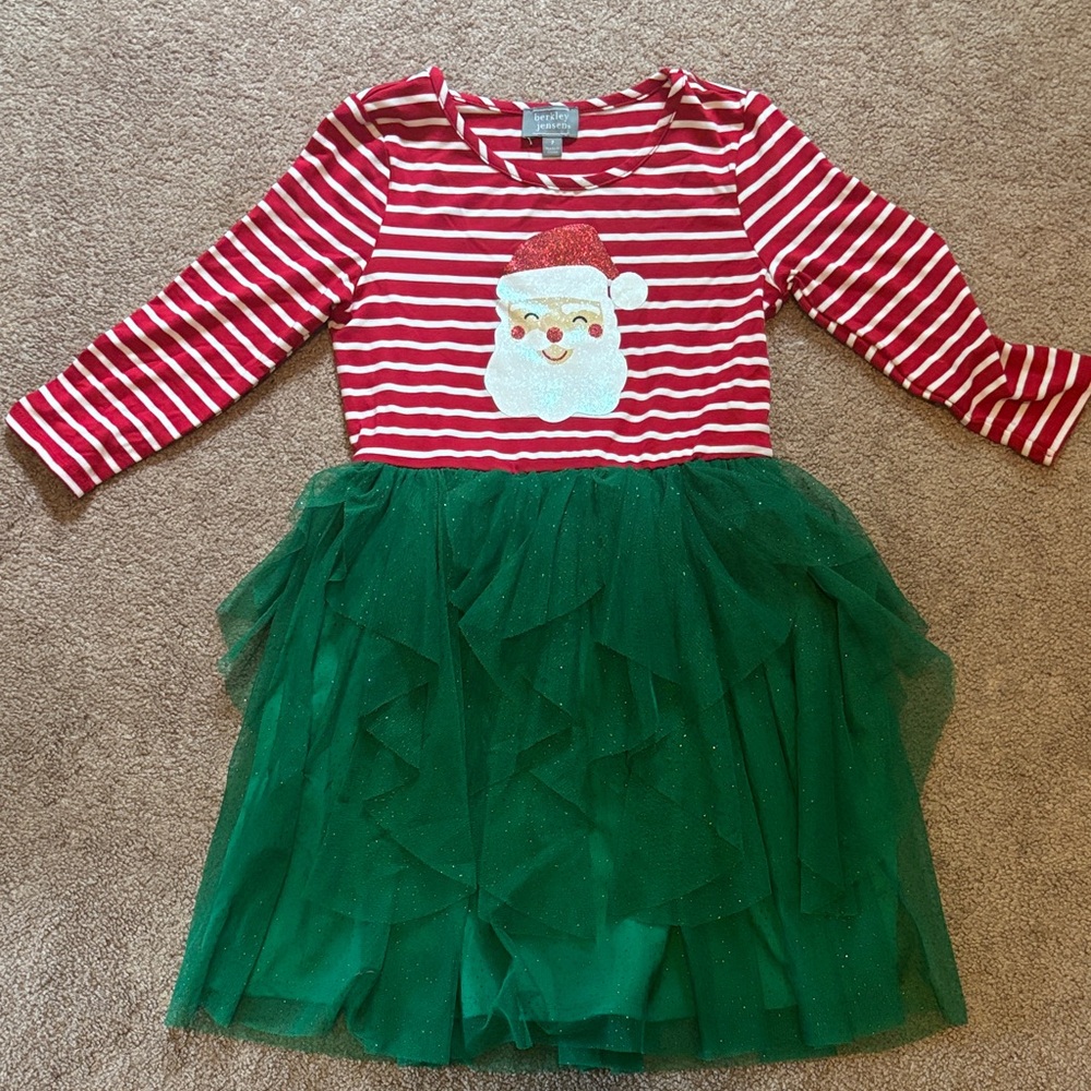 EUC Santa Striped Kids Dress